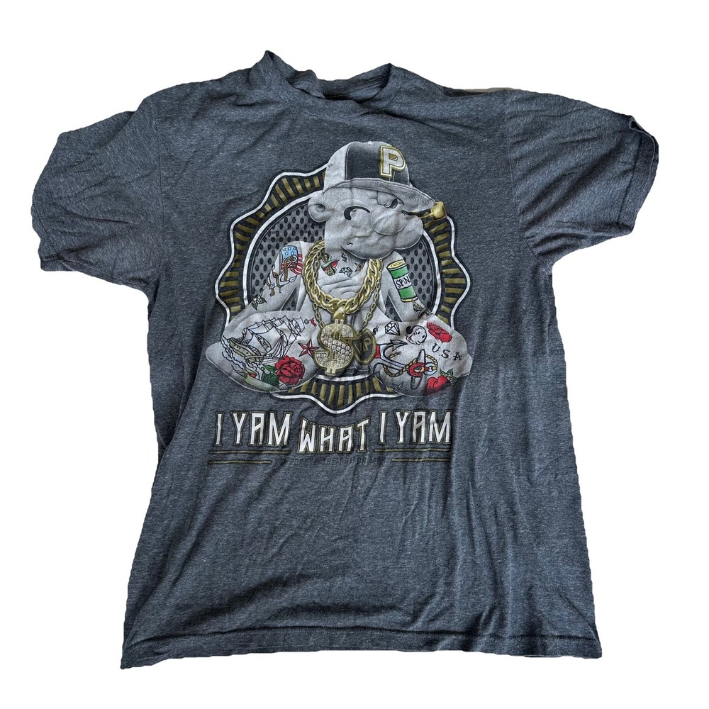 Popeye The Sailorman‎ I Yam What I Yam Men's gray T-Shirt Size Medium